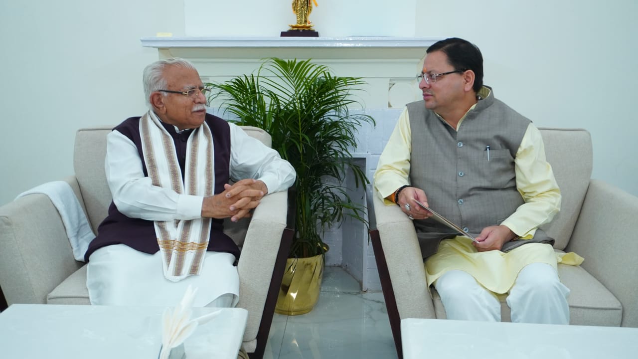 CM Dhami Meet Manohar Lal Khattar