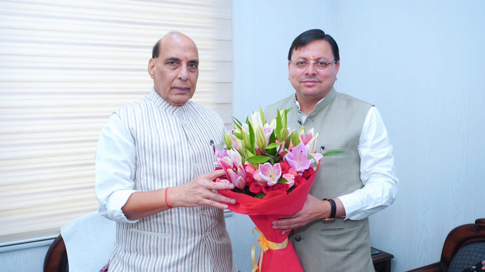 CM Dhami Meet Rajnath Singh 